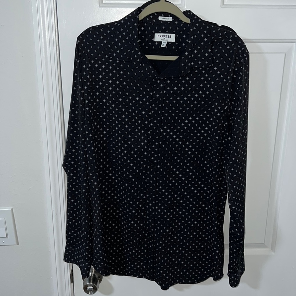 Express Performance Dress Shirt L EUC
